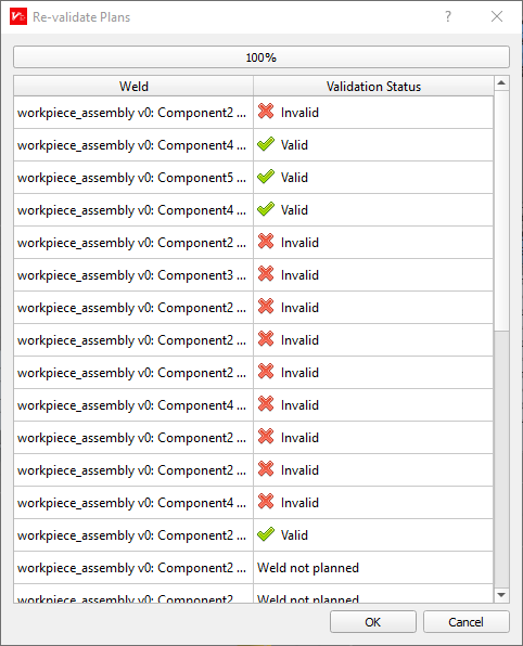 Re-Validate weld plans